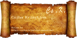 Csiha Krisztina névjegykártya